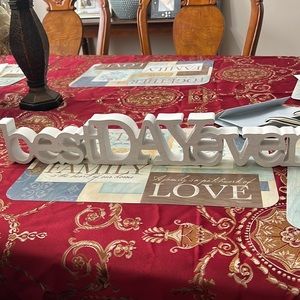 Best day ever , wedding signs beautiful color white ,